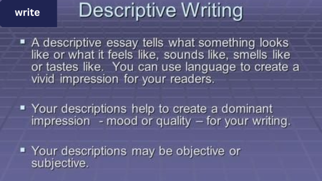 Examples of Descriptive Writing for Kids